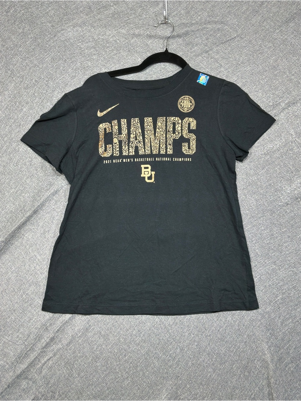Nike Womans Baylor Bears Final Four  Short Sleeve Tee Leopard Print